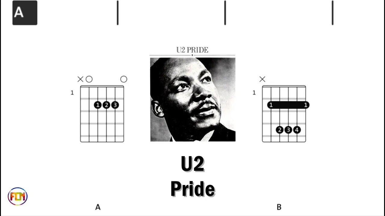 U2 Pride - (Chords & Lyrics like a Karaoke) HD
