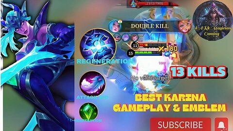 13 KILLS | UNSTOPPABLE KARINA GAMEPLAY 2024 | MOBILE LEGENDS BANG BANG