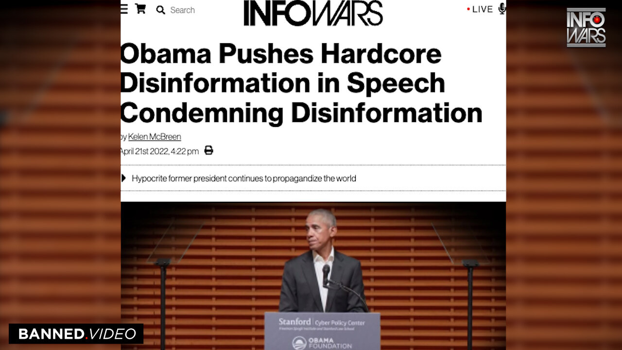 Obama Pushes Hardcore Disinformation in Speech Condemning Disinformation