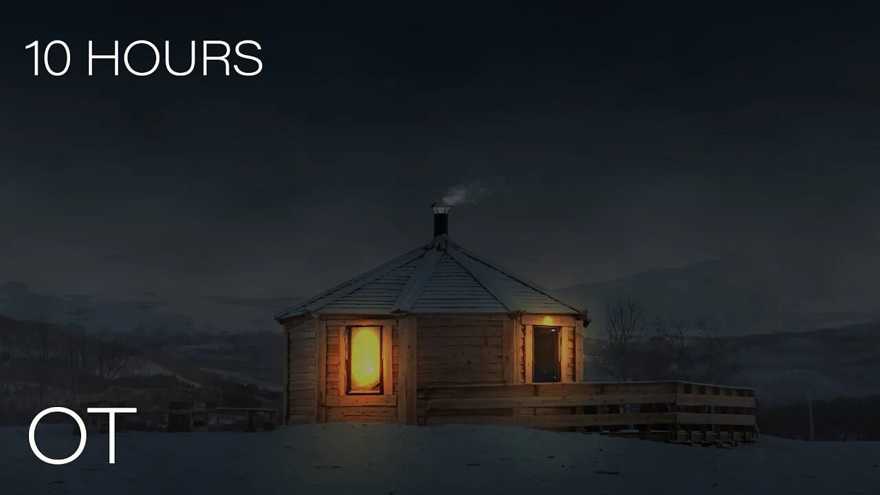Windy Night at a Winter Hut | Whistling Cold Winter Wind | Relax | Study | Sleep | 10 HOURS