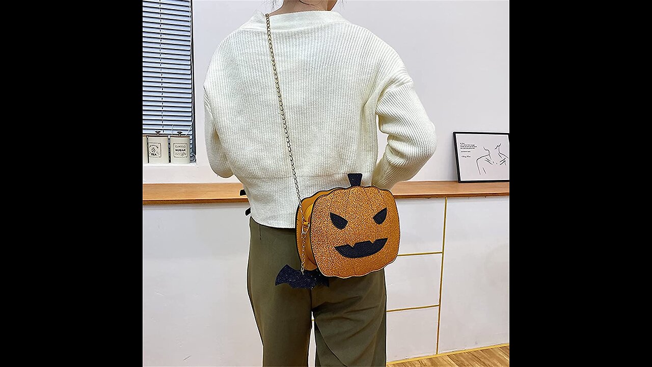 FASHLOVE Women Pumpkin Shoulder Bag Novelty Devil Crossbody Purse Fashion Halloween Purses and...