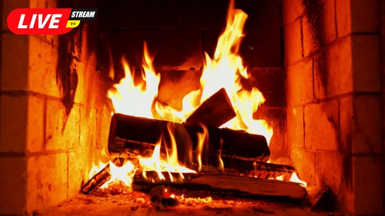 🔥Relaxing Fireplace with Burning Wood & Crackling Fire for Stress Relief