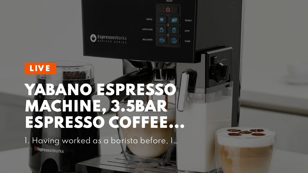 Yabano Espresso Machine, 3.5Bar Espresso Coffee Maker, Espresso and Cappuccino Machine with Mil...