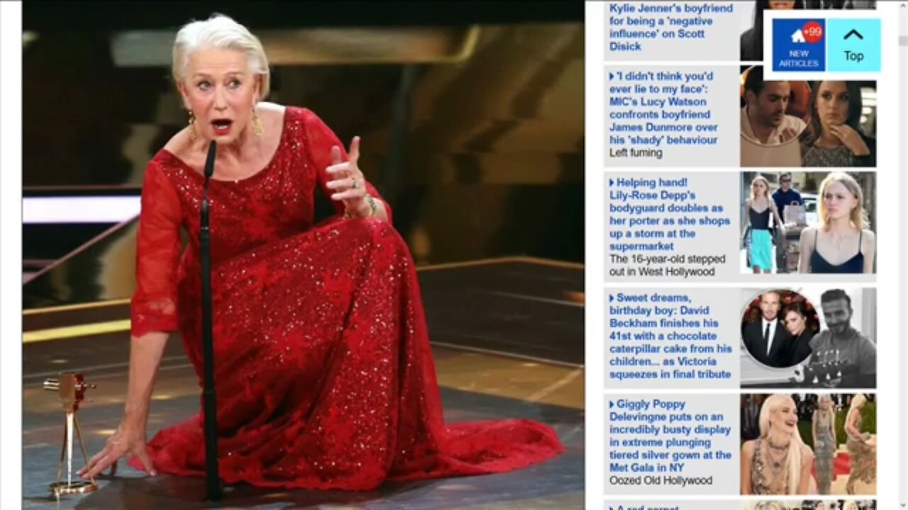 Illuminati Queen Helen Mirren Pointing Prince to Elevator to Hell/Blood Sacrifice - 2016