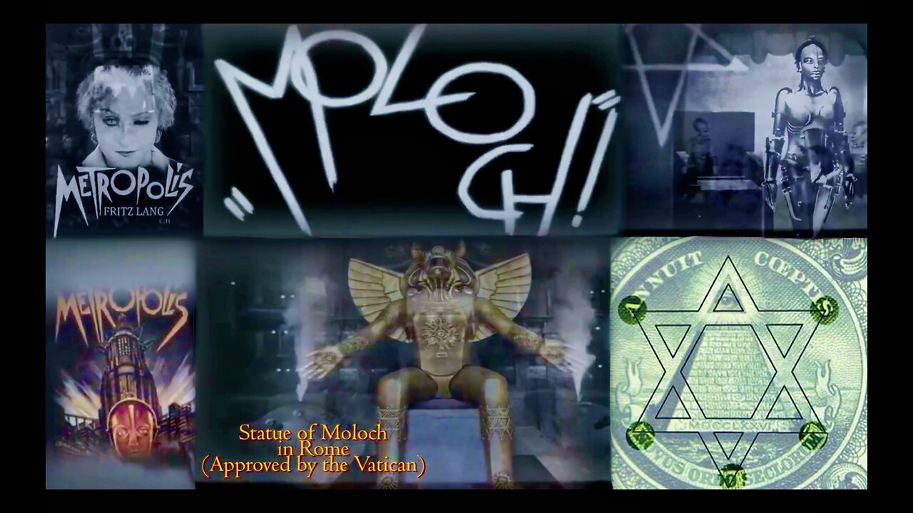 Metropolis Fritz Lang Saturn Satan Moloch Rome Vatican Jewish Star Remphan FreeMasons White Genocide