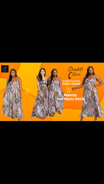 Sweet Generis Curvy+ Piecing It Together Printed Sleeveless Dress