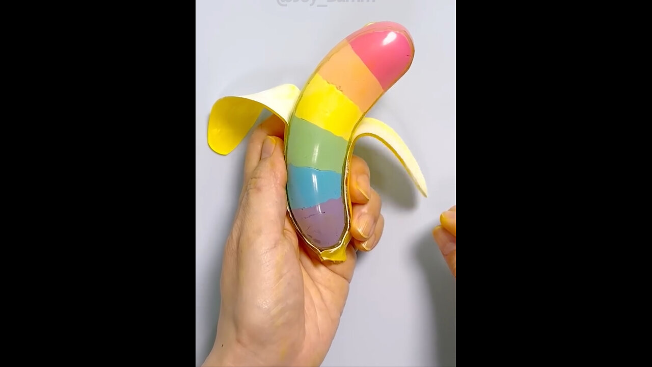 Rainbow banana squishy day with nano tape