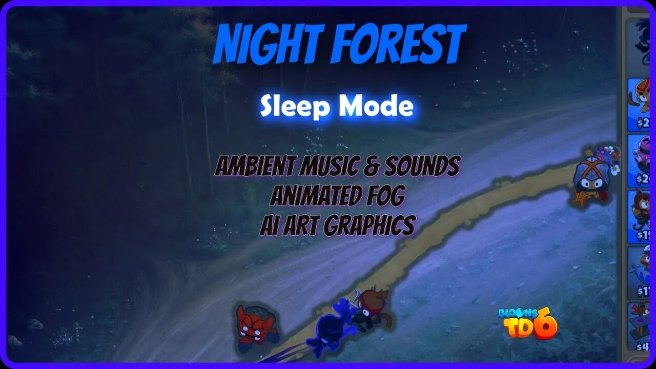 BTD6 - Night Forest Custom Map AI Graphics- Sleep Video