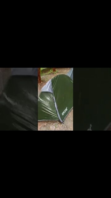 Attoner 1 person backpacking tent in MONSOON rain!