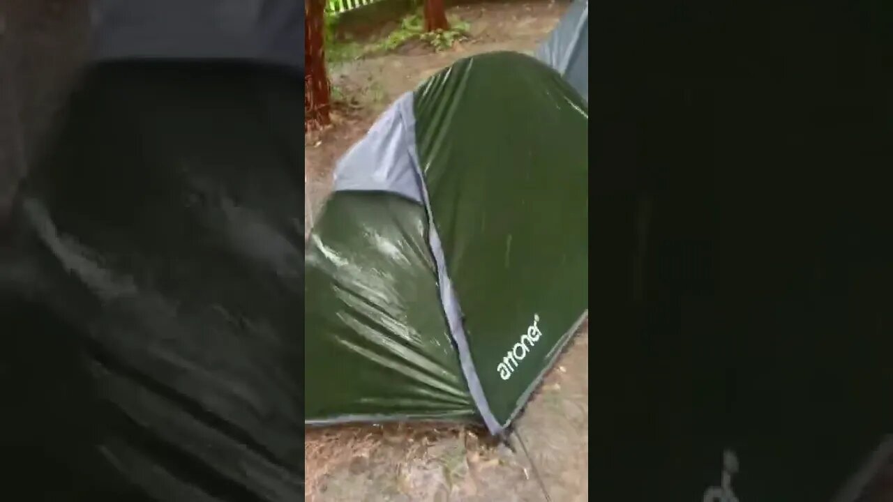 Attoner 1 person backpacking tent in MONSOON rain!