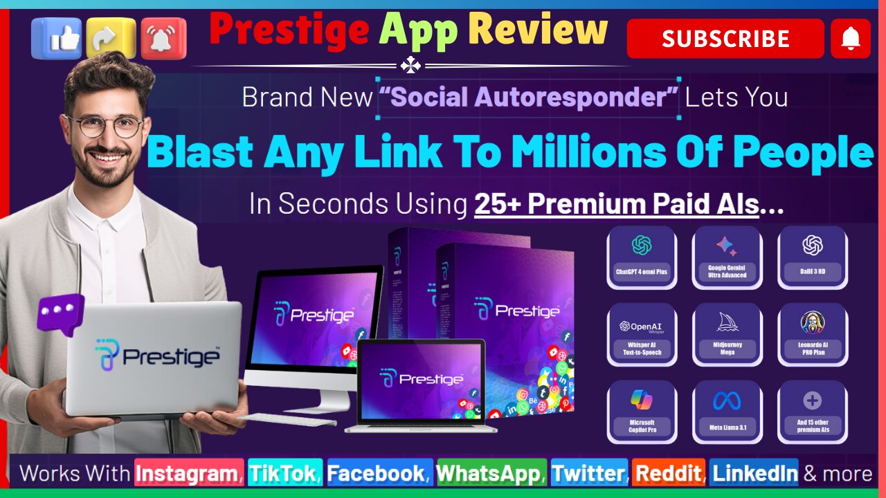 Prestige App Review: Access 25+ AI Social Media Autoresponder Tools