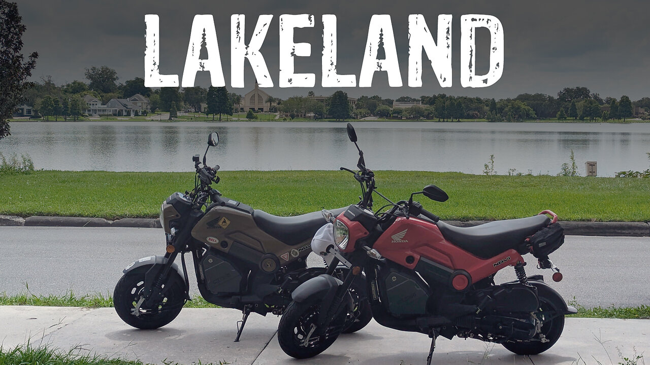 Riding my Honda Navi through CHARMING CITY of LAKES, ARCHITECTURE and SWANS | LAKELAND