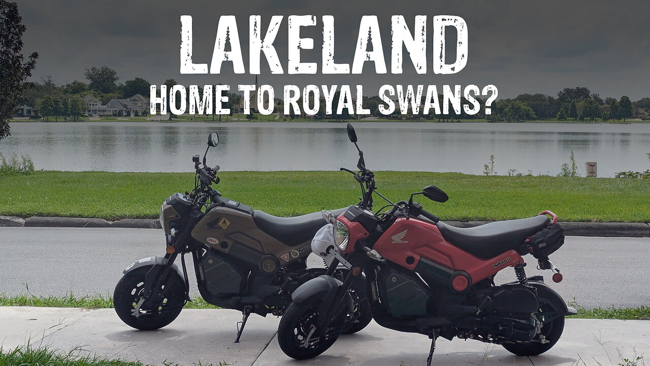 Riding my Honda Navi through CHARMING CITY of LAKES, ARCHITECTURE and SWANS | LAKELAND