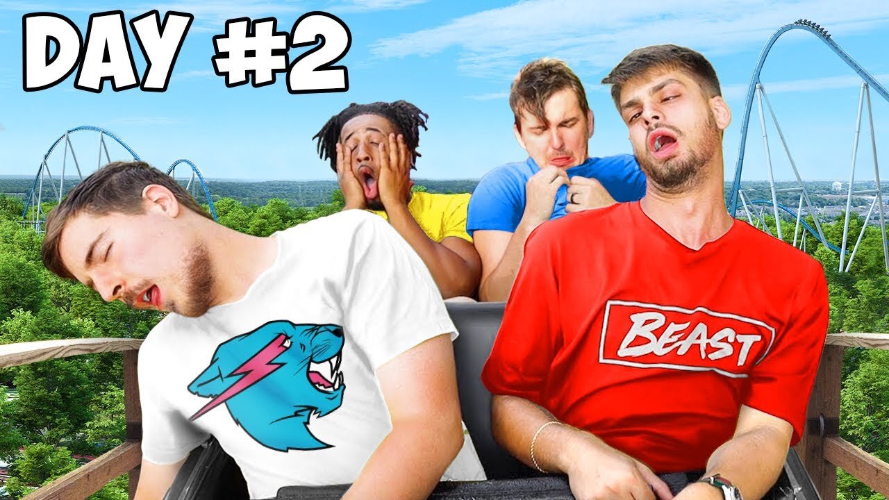 Last To Leave Roller Coaster Wins $20,000 - @americanguy #challenge #rumble #mrbeast