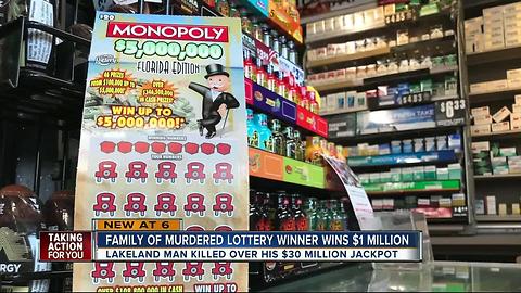 Family of murdered lotto winner wins $1 million