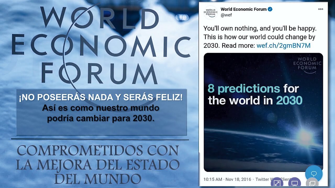💀FORO ECONÓMICO MUNDIAL (FORO DE DAVOS): PARA EL 2030, “NO SERÁS DUEÑO DE NADA. ¡Y SERÁS FELIZ!”👽