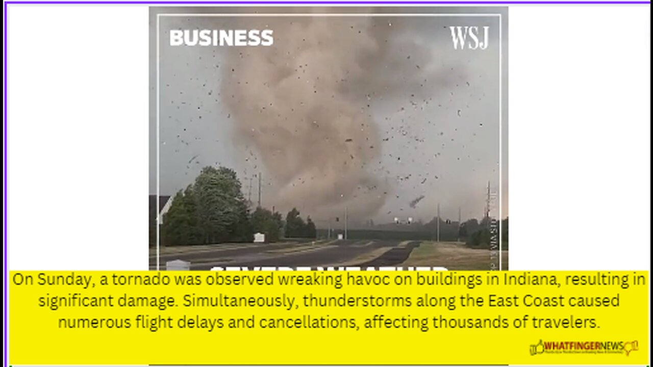 On Sunday, a tornado was observed wreaking havoc on buildings in Indiana