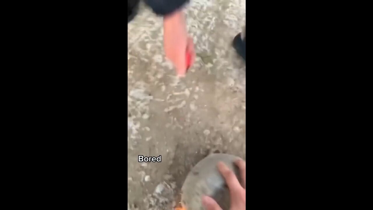 They lit a firework under a rock