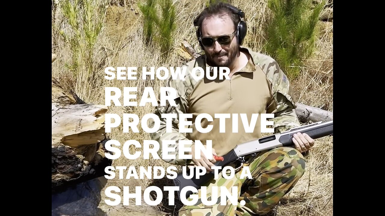 Shotgun Blast at Rhinohide Armor Rear Windscreen Protector