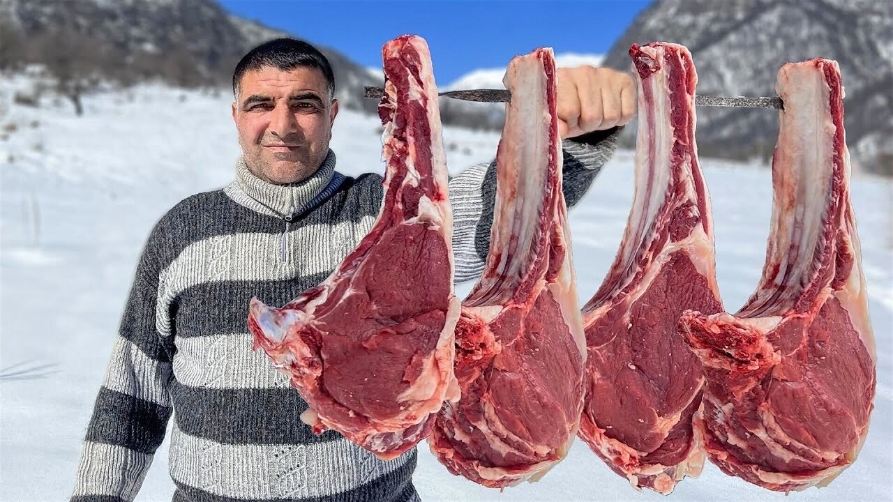 I Cooked Really Juicy Steaks! This is How We Cook Meat in Our Azerbaijani Village