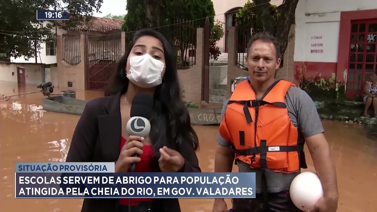 Escolas servem de abrigo para população atingida pela cheia do rio, em Gov. Valadares