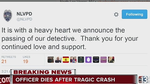 North Las Vegas police officer dies after a crash