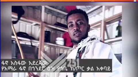 የአማራ ፋኖ በጎንደር ዕዝ የጎቤ ክፍለ ጦር ቃል አቀባይ ከሆነው ፋኖ አስፋው አደራጀው ጋር የተደረገ ቆይታ