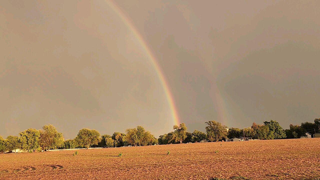 double rainbow in northern Oklahoma