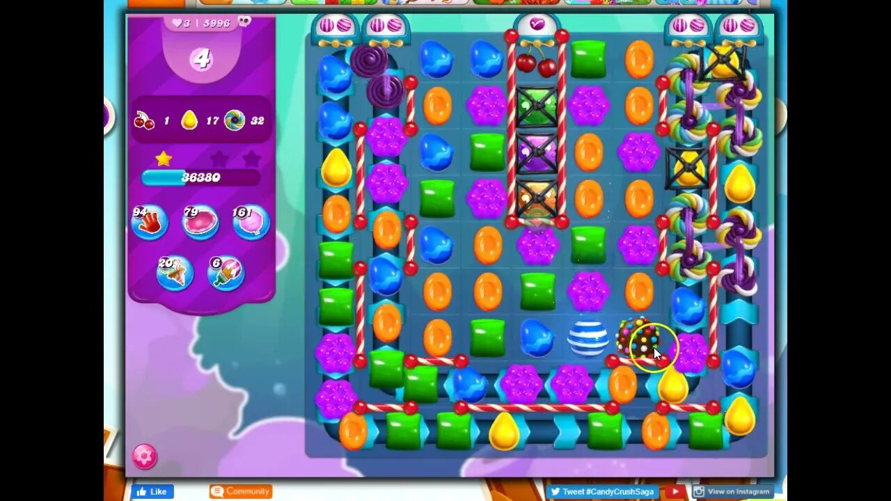Candy Crush Level 5996 Talkthrough, 25 Moves 0 Boosters
