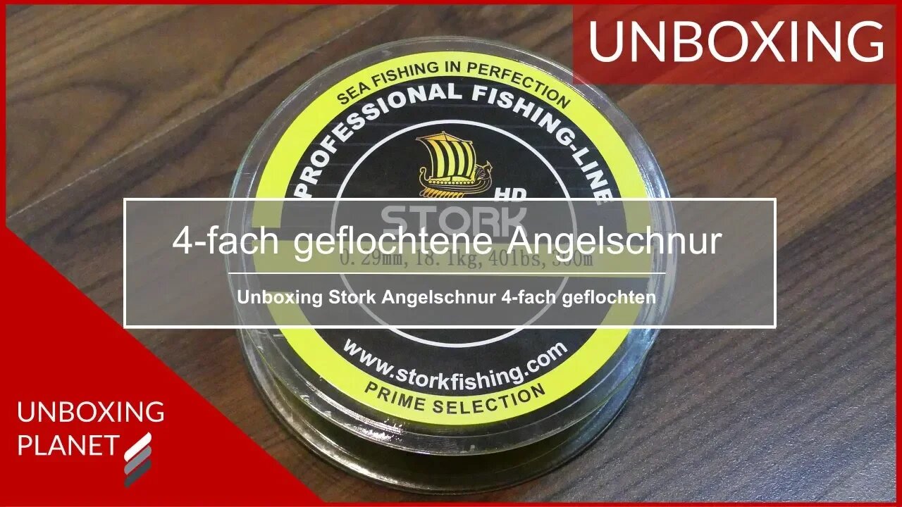 Stork 4-fach geflochtene Angelschnur Fluogelb - Unboxing Planet
