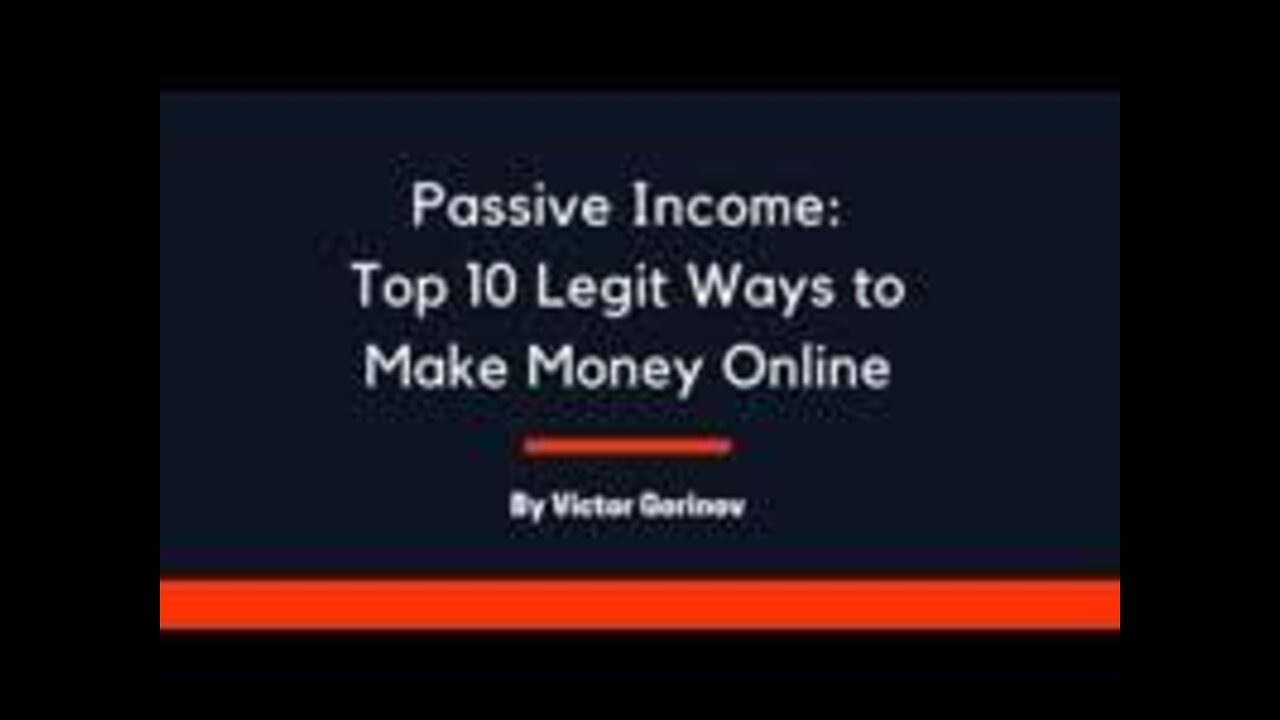 10 legit ways to make money and passive income online