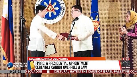 FPRRD: A presidential appointment certainly cannot overrule a law