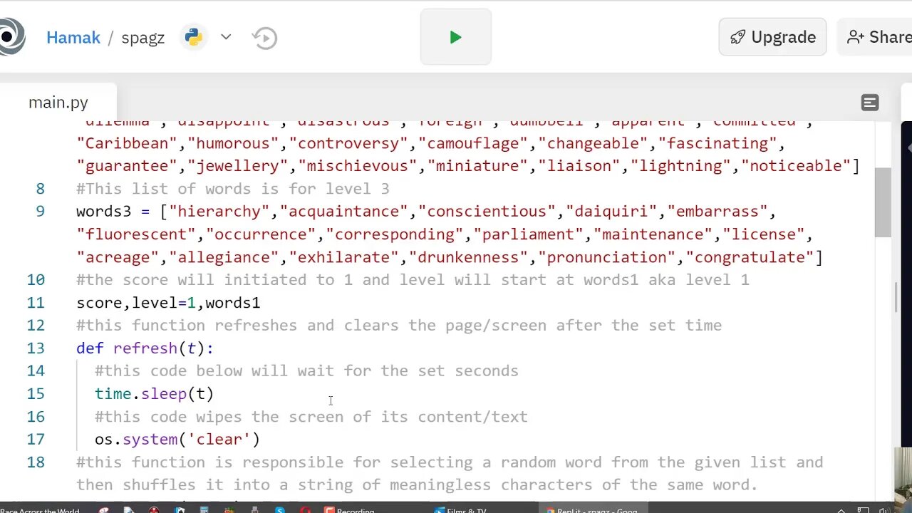 SPAGS - Making of my Python Spelling Game Part 3