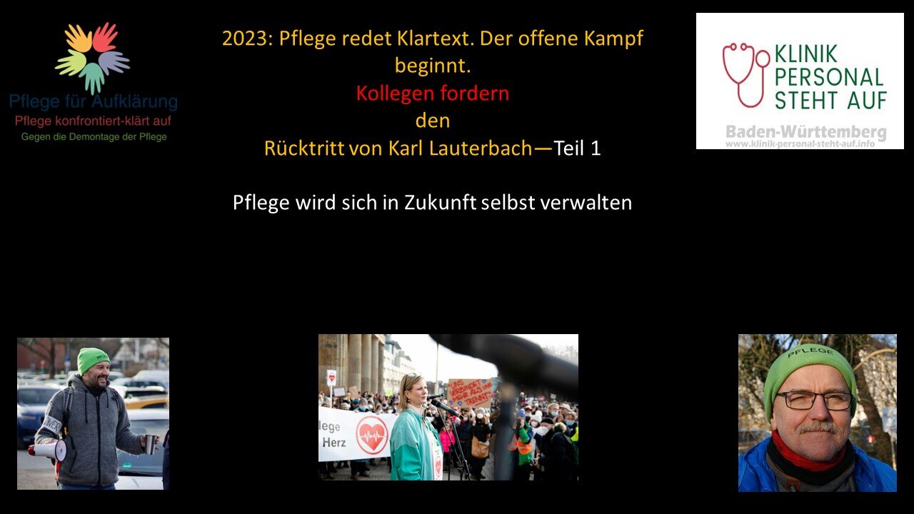 Karl Lauterbach muss weg. Pflege voran zur Selbstverwaltung-- Teil 1