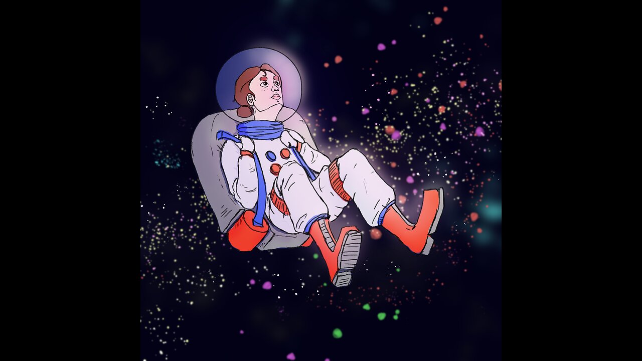 Drawing a girl in space | relaxing