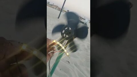 Watch That Very Bright and Fading LED Lights Powered by Fast Spinning Wind Turbine