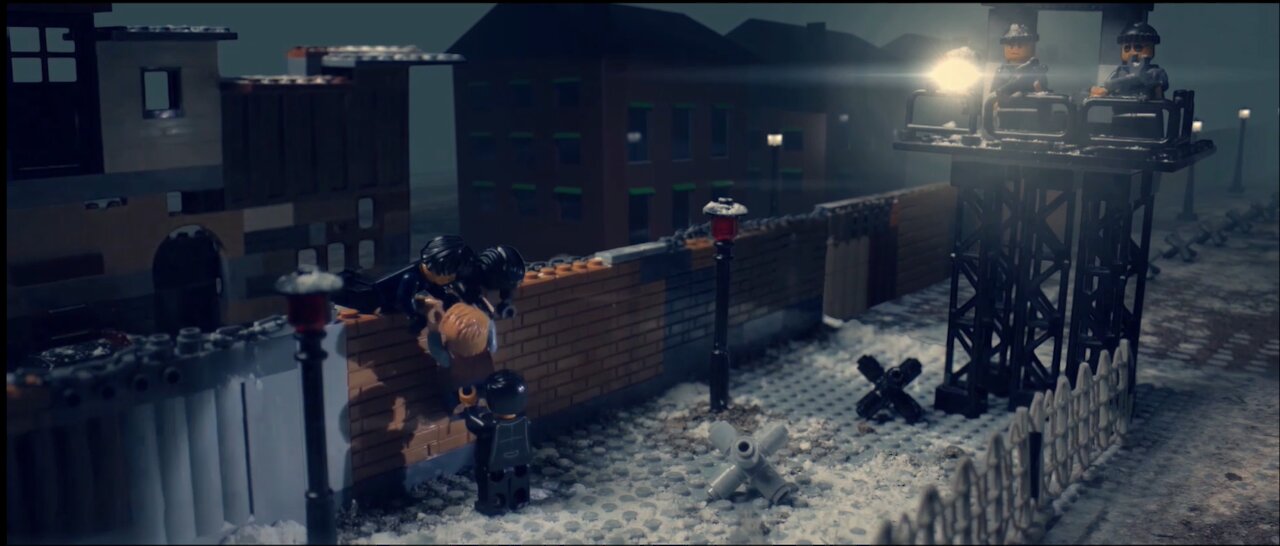 LEGO Berlin Wall Shooting scene from 'Bridge of Spies'