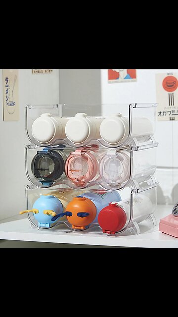 Transparent Water Bottle Organizer Stackable Bottle Storage