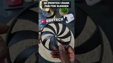 3D Printed Fan for Summer. Hand-crank powered. #shorts #3dprinted #3dprintedtools