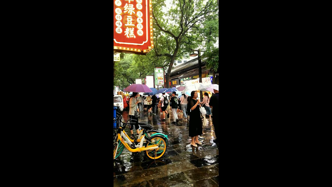 "Enchanting Rainy Rumble: Exploring the Splendor of Chinese Streets Amidst the Downpour!"