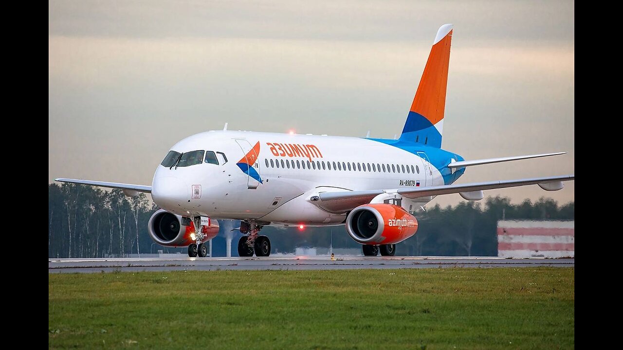 Sukhoi Superjet in the livery of the starry sky of Yakutia.