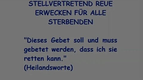 STELLVERTRETEND REUE ERWECKEN FÜR ALLE STERBENDEN