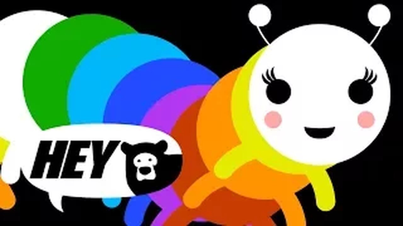 Hey Bear Sensory - Rainbow Caterpillar - High contrast video with music