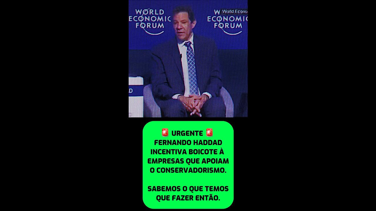 Em Davos Ministro da Econômica Haddad defende boicote à empresas conservadores.