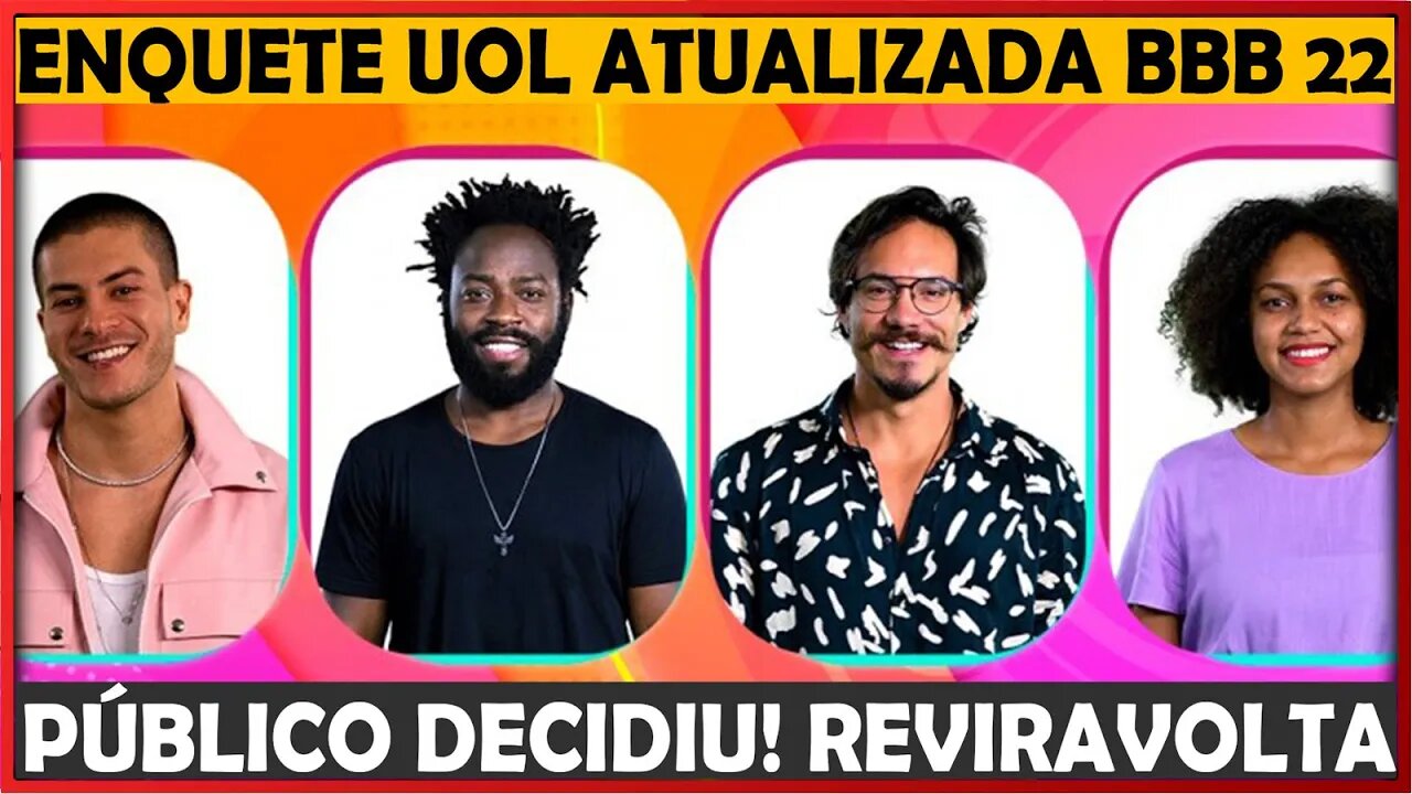 BBB22 ENQUETE UOL JÁ DEFINIU QUEM IRÁ SAIR NO 15º PAREDÃO ENTRE ELIEZER, JESSI, ARTHUR E DOUGLAS