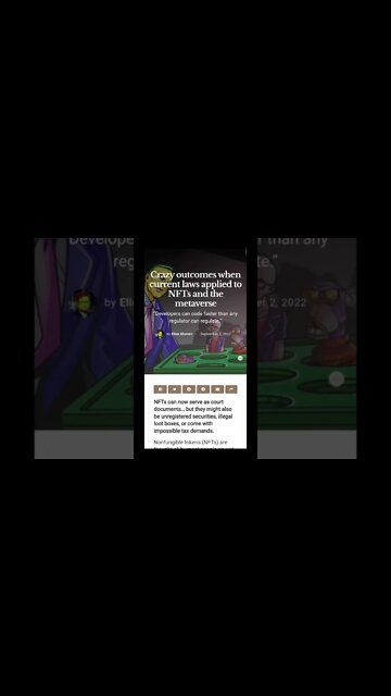 Crazy outcomes when current laws applied to NFTs and the metaverse #cryptoshortsnews #nft #metaverse
