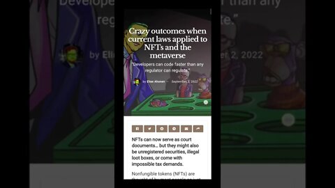 Crazy outcomes when current laws applied to NFTs and the metaverse #cryptoshortsnews #nft #metaverse