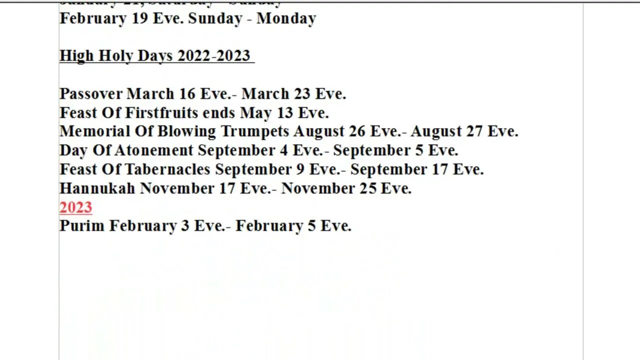 New Moons & High Holydays 2022 2023