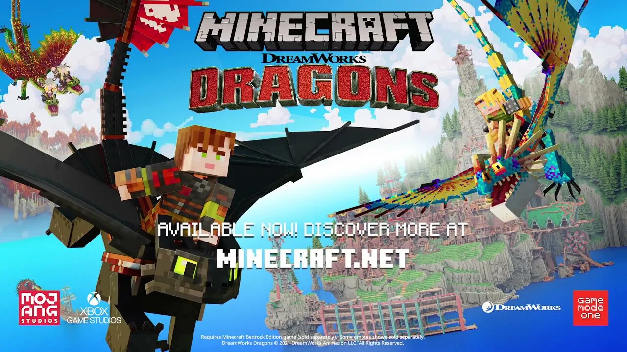 Minecraft Dreamworks How to Train Your Dragon DLC: Official Trailer