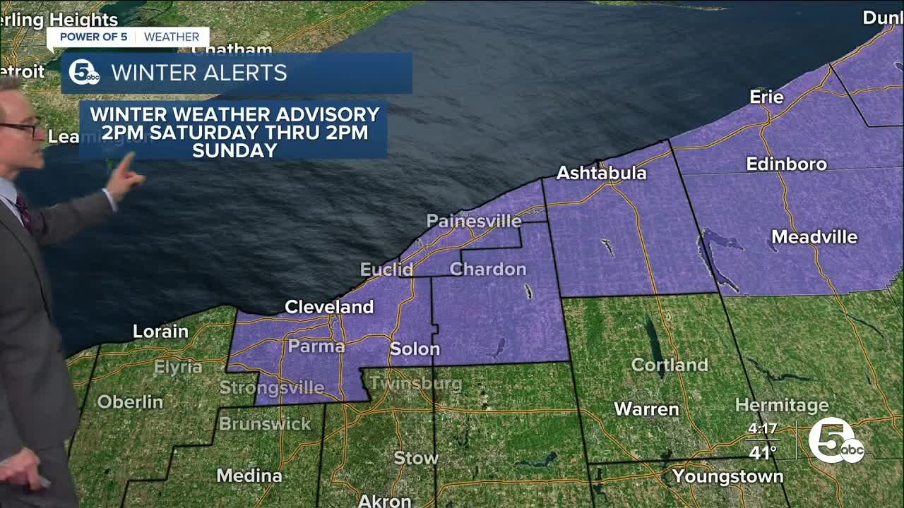 Winter Weather Advisory issued for multiple counties Saturday early evening